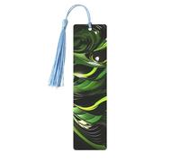 Abstract Green Snake Metal Bookmarks with Tassel,Cool Book Markers for Reading Women, Men,Aluminum Hanging Ornament Fancy Handmade Craft Reading Accessories Gift for Book Lovers S