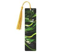 Abstract Green Snake Metal Bookmarks with Tassel,Cool Book Markers for Reading Women, Men,Aluminum Hanging Ornament Fancy Handmade Craft Reading Accessories Gift for Book Lovers S