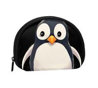 Abstract Green Snake Mini Coin Purse Pouch Change Holder, Shell Shape Zip Around Wallet,Credit Card Holder for Women, Cute Penguin, One Size, Classic