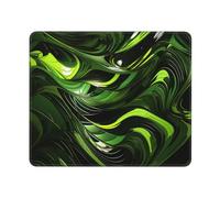 Abstract Green Snake Mouse Pads Custom Design, Waterproof Gaming Mousepad Washable Computer Mousepads with Non-Slip Rubber Base Square Mouse Mat for Laptop Office Home 10 x 12 inch