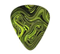 Abstract Green Snake Print Guitar Picks,12 Pack Guitar Plectrums Thin, For Bass Electric Acoustic Guitars Ukulele