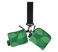 Abstract Green Strange Leaves St. Patrick's Patrick's Lucky Green Card Holder for Women Change Portable Zipper Cash Wallet with Wristband for Women Girls 2 pcs, Multicolor., Multicoloured., 4.13"(L)