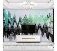 Abstract Green Wave Landscape Art Graffiti 3D Wallpaper Easy Install Feature Office Living Room Sofa Bedroom TV Background Wall Decoration-300cm×210cm