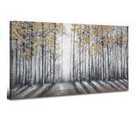 Abstract Grey Wall Art Forest Pictures Wall Decor for Hallway Living Room Sunset Birch Tree Canvas Prints Painting Watercolor Trees Landscape Poster Artwork Framed Home Decoration 20x40” Ready To Hang