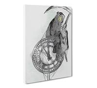 Abstract Grin Reaper By Banksy Canvas Print | Gallery Wrapped 30mm Frame Wall Art | 24x16 inches | Ready to Hang | Pop Art Abstract Picture | Living Room Bedroom Lounge Office