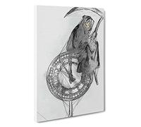 Abstract Grin Reaper by Banksy Canvas Print | Gallery Wrapped 30mm Frame Wall Art | 30x20 inches | Ready to Hang | Abstract Picture | Living Room Bedroom Lounge Office