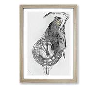 Abstract Grin Reaper by Banksy Framed Print | A2 Oak Framed Wall Art | Ready to Hang | Abstract Fantasy Picture | Living Room Bedroom Lounge Office