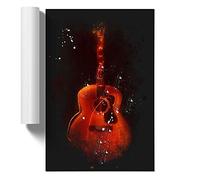 Abstract Guitar Paint Splash | Unframed Wall Art Print | Ready to Frame Poster | Modern Home Decor Picture | Artwork for Living Room, Bedroom, Kitchen or Office | A4 (21x29.7 cm)