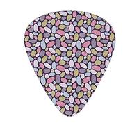 Abstract Guitar Picks 12 Pack Universal ABS Guitar Picks,Geometric Formless Circles Round with Inner Dots Childish Graphic,for Acoustic and Electric Guitar
