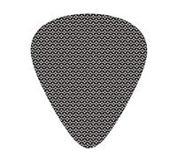 Abstract Guitar Picks 12 Pack Universal ABS Guitar Picks,Hand Drawn Composition Ink Style Circles with Grunge Effect,for Acoustic and Electric Guitar,Charcoal Grey and Ivory
