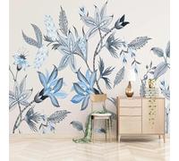 Abstract Hand Painted Fresh Art Plants Flowers 3D Wallpaper Silky Texture Home Study Office Grey Dining Room Sofa Bedroom Living Room TV Backdrop-250cm×170cm