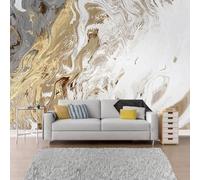 Abstract Hand Painted Watercolour Graffiti Art Golden 3D Wallpaper Easy Install Feature Office Living Room Sofa Bedroom TV Background Wall Decoration-250cm×170cm