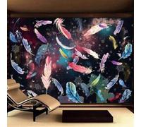 Abstract Hand Painting Beautiful Watercolour Feathered Accent Snowflake 3D Wallpaper Textured Silk Easy Install Living Room Sofa Bedroom Dining Room Home Decoration Wall-430cm×300cm