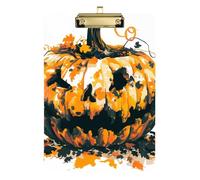 Abstract Happy Halloween Pumpkin Tie Dye Orange Black clipboard Fun Waterproof for Homework Pediatric Size 9 x 12