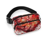 Abstract Heart Fanny Pack for Women Men Waist Bag Belt Bag Adjustable Casual Bag for Travel Sports Hiking, white, 7.9x5.1inches