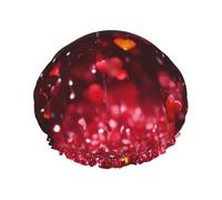 Abstract Heart Print Double Layers Shower Cap Bathing Shower Caps Ladies Men Shower Caps Salon Home Use