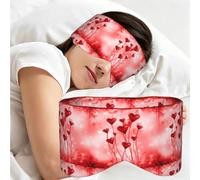 Abstract Heart Print Travel Eye Mask Full Wrap Adjustable Darkness Sleep Headband