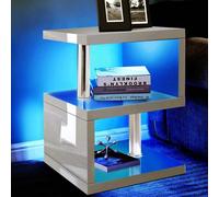 Abstract High Gloss LED Side Table Comfy Living Ltd Grey One Size