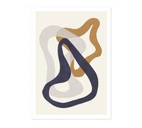 Abstract Hoops Abstract Poster, Scandi Minimalist Boho Print, Modern Art Bauhaus, Archival Matte, 50x70cm (Print Only) - 50x70cm
