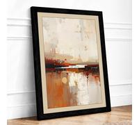 Abstract Horizon Minimalist Framed Wall Art Print A4 (29.7×21cm) Black, Wall Decor for Living Room, Bedroom, Office & Home, Ready to Hang, Art Gift