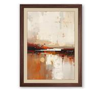 Abstract Horizon Minimalist Framed Wall Art Print A4 (29.7×21cm) Walnut, Wall Decor for Living Room, Bedroom, Office & Home, Ready to Hang, Art Gift