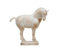 Abstract Horse Statue Bust Sculpture Ornament Figurine mounted on Rectangular Resin and Marble for modern room tables office shelves entryway styling display areas gift giving , White , 56 25 53cm