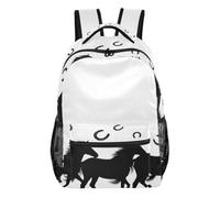 Abstract Horse White Kids Backpack for Teens Boys Girls School Backpack Bookbag for Travel Camping, Abstract Horse White, S, Casual