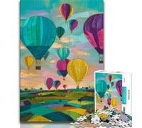 Abstract Hot Air Balloon Jigsaw Puzzles for Adults Teenagers Jigsaws Puzzle,Toys Educational Games Stress Relieving Wishlist with Santa Claus (50x75cm)