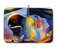 Abstract Human Music Microfibre Dish Drying Mat Colorful Music Absorbent Dish Drying Drainers Mats for Kitchen Spoon Glass Plate 45.7 x 60.9 cm