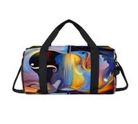 Abstract Human Music Sport Duffel Bag with Shoes Compartment Colorful Music Overnight Weekender Bags Travel Gym Luggage Organizer for Women Men Kids Girls Boys