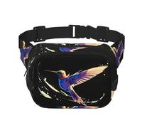 Abstract Hummingbird Printed multifunctional waist bag, unisex trendy messenger bag, travel sports storage bag
