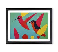 Abstract Hummingbirds Vol.2 Framed Print | A4 Black Framed Wall Art | Ready to Hang | Abstract Fantasy Picture | Living Room Bedroom Lounge Office