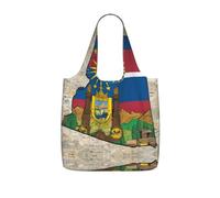 Abstract Idaho State Flag Map 02 Print Grocery Bags Storage Bag Handbags | Reusable Grocery Bags Foldable Polyester Tote Lightweight Washable Large Tote Bag For Daily Shopping