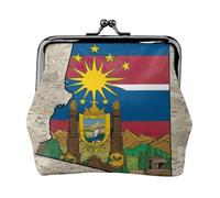 Abstract Idaho State Flag Map 02 Print Vintage Leather Change Purse Elegant Small Coin Purse for Women Coin Pouch Wallet Mini