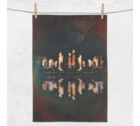 Abstract In The Night Square Cotton Tea Towel - White