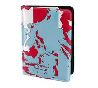 Abstract Indonesian Flag Map01 Print Passport Holder, Slim Lightweight Travel Document Protector for Men Women Present