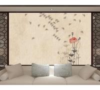 Abstract Ink Butterfly Flower Art Vintage 3D Wallpaper Easy Install Feature Office Living Room Sofa Bedroom TV Background Wall Decoration-430cm×300cm