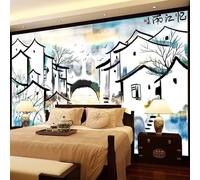 Abstract Ink City Building Boat Bird 3D Wallpaper Luxury Silk Study Dining Feature Sofa Grey Bedroom Living Room Tv Decorative Wall-200cm×140cm