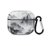 Abstract Ink Painting Bluetooth Earbuds Case Cover Full Body Shockproof Protection Hard Case Support Wireless Charging with Keychain Personalized Gift for AirPods 3