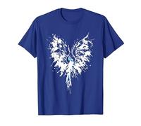Abstract Inkblot Phoenix | Artistic White & Blue Watercolor T-Shirt, Men, Royal Blue, Large