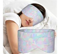 Abstract Iridescent Holographic Polygonal, Sleep Mask for Home Travel, Full Eye Covers Light Blocking Eye Mask Sleep Eye and Ear Muffs