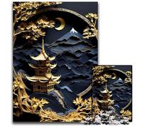 Abstract Japanese Nature Puzzles for 1000 Piece Jigsaw Puzzles Fun at Home Activities Birthday Present Travel Gifts 1000 PCS(75x50cm)