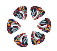 Abstract Jazz Instrumental 12 Pack Guitar Picks Plectrums with Organizer Storage Box, Guitar Picks for Bass Electric Acoustic Guitars Ukulele