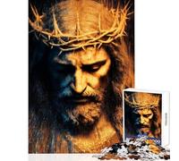 Abstract Jesus Christ with Crown of Thorns Jigsaw Puzzles 1000 Pieces for Adults Peaceful Calm Stress Relief Mindful Peaceful Leisure Game (38X26cm)