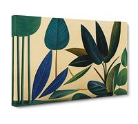 Abstract Jungle Leaves Canvas Print | Gallery Wrapped 30mm Frame Wall Art | 30x20 inches | Ready to Hang | Abstract Floral Picture | Living Room Bedroom Lounge Office