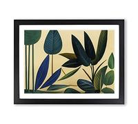 Abstract Jungle Leaves Framed Wall Art Print A2 Black