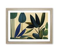 Abstract Jungle Leaves Framed Wall Art Print A2 Oak