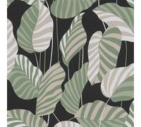 Abstract Jungle Leaves Wallpaper Paste The Wall Vinyl Textured Gold Green Black