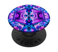 Abstract Kaleidoscope V.iolet Geometric Symmetry Art PopSockets Adhesive PopGrip