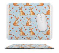 Abstract Kangaroos And Hearts Mouse Pad Waterproof Ultra-Thin Non-Slip Rubber Base Square Mouse Mat Gaming Mousepad 9.8"x11.8"